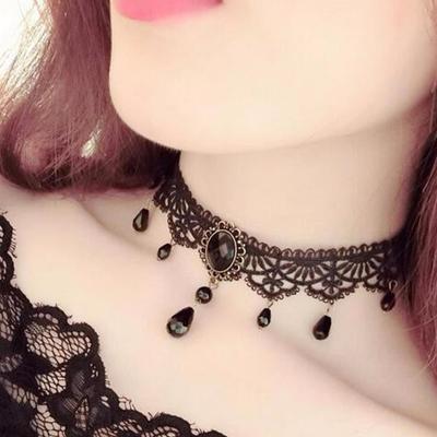Сексуальные готические колье, черное кружевное ожерелье, винтажные викторианские украшения
