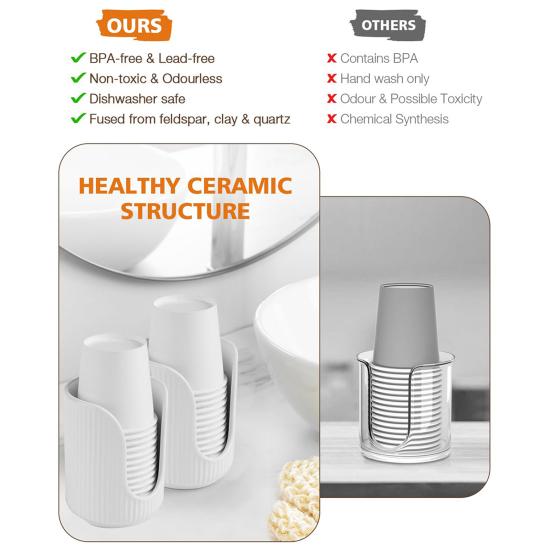 Plastic Cup Holder U-Shaped Grooves Opening Cups Cup Storage Keeping Top Counters Neat Anti-Slip