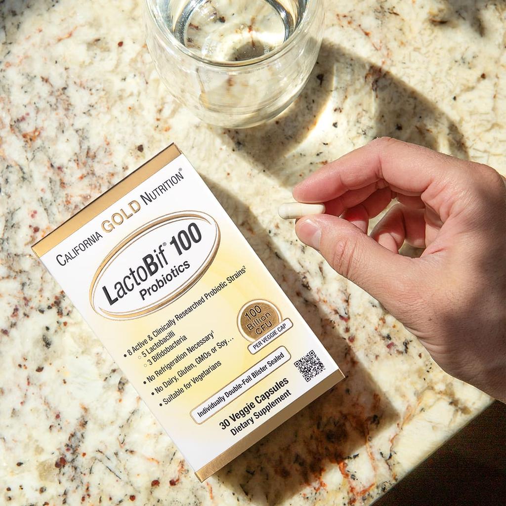 California Gold Nutrition Пробиотик LactoBif® 100, 100 миллиардов КОЕ, 30 вегетарианских капсул