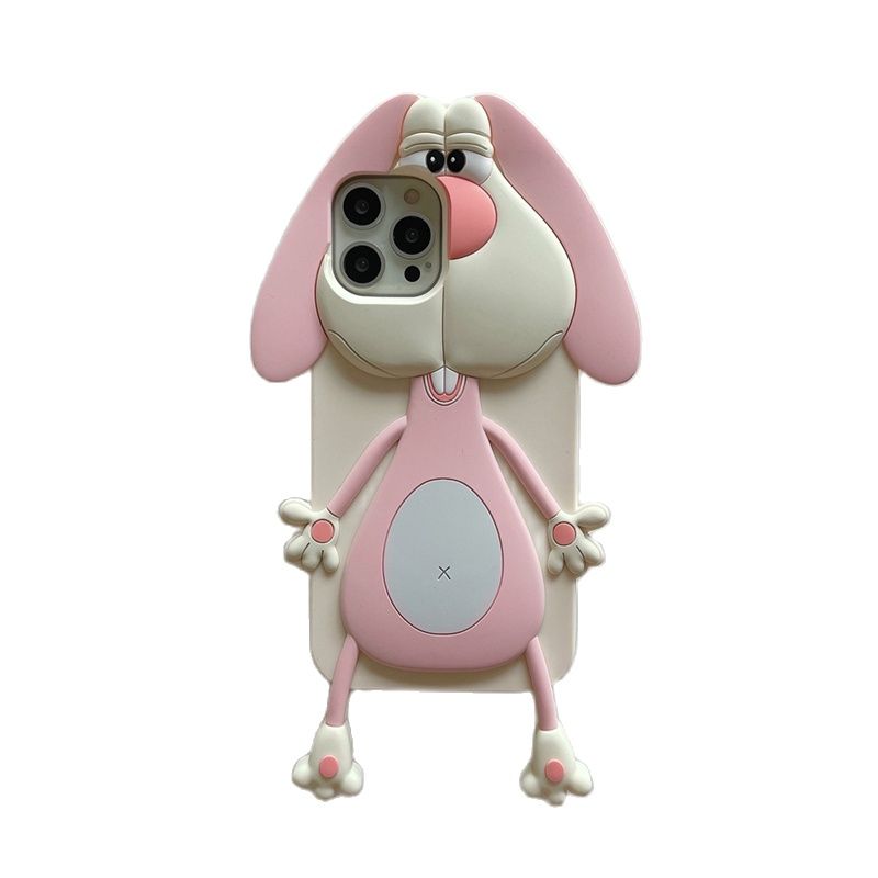 Корейский милый 3d забавный чехол с кроликом с зубами для Iphone 14 13 12 11 Pro Max, милый силиконовый противоударный мягкий чехол с рисунком, принципиально