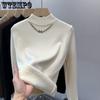 Women's Thickened and Fashionable Half-high Collar Sweater with Lining Autumn and Winter with Integrated Lining