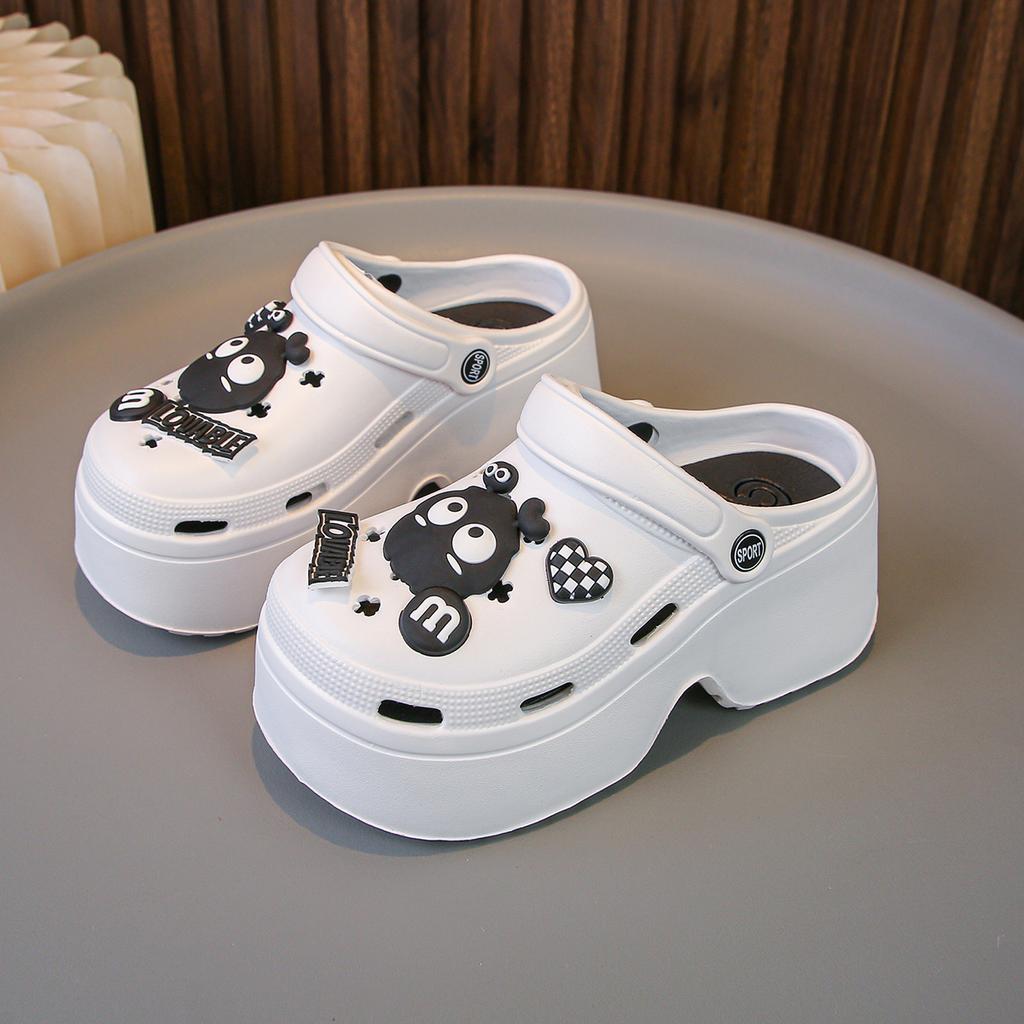 Мода Модные сандалии Diy на толстой платформе для женщин 2024 года, летние пляжные тапочки с толстой подошвой, женские нескользящие тапочки для сада на открытом воздухе