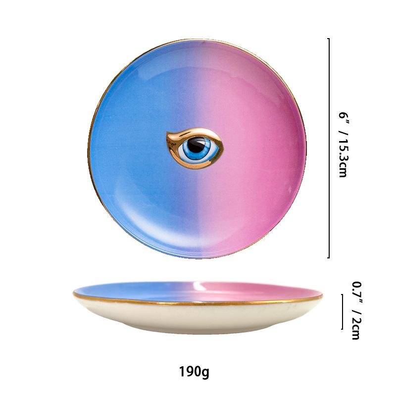 Vilead Керамическая тарелка с турецким дьяволом в виде глаза, кольцо, ожерелье, поднос для украшений, украшение стола в гостиной, конфетница, кладовая, интерьер