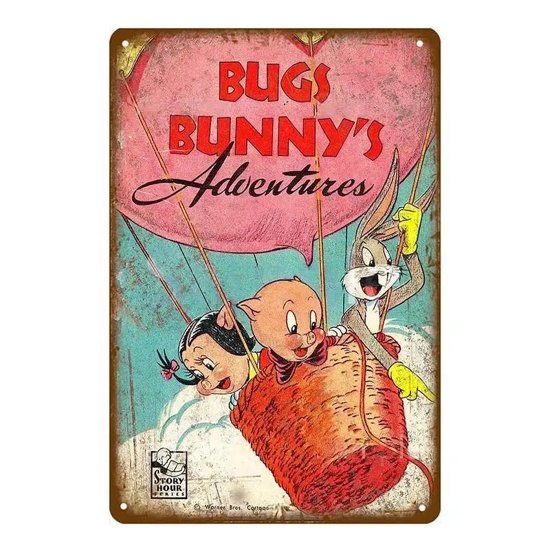 Винтажные металлические знаки с изображением мыши из комиксов, вывески, плакаты, пабы, металлические таблички, ретро-детские комнаты, домашняя спальня, гостиная, настенное искусство, декор