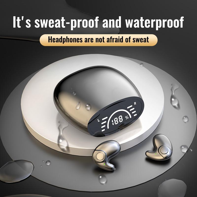 Невидимые беспроводные наушники для сна с чехлом для зарядки Bluetooth 5.3 Скрытые наушники Легкие водонепроницаемые спортивные стерео музыкальные наушники с шумоподавлением