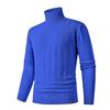 Men's Casual Solid-color High-collar Knitted Sweater, Men's Warm Base Knitted Pullover Sweater
