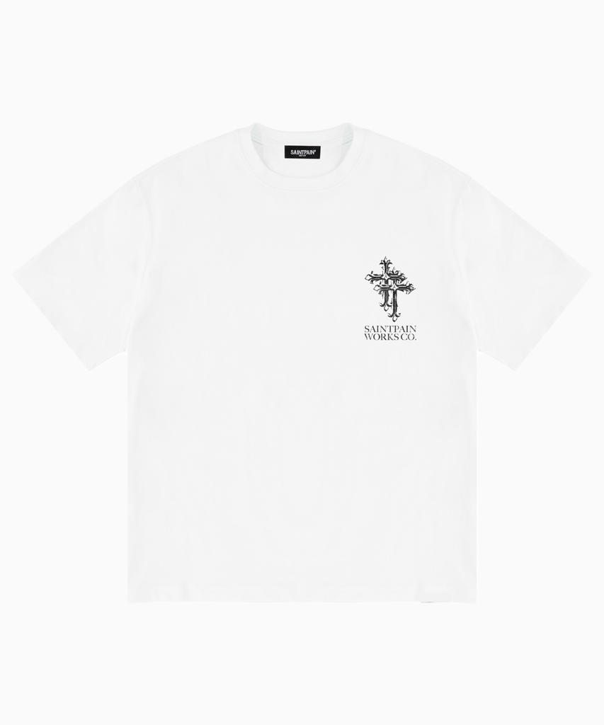 SAINTPAIN Sp Air Cotton Double Cross Short Sleeve Tee White