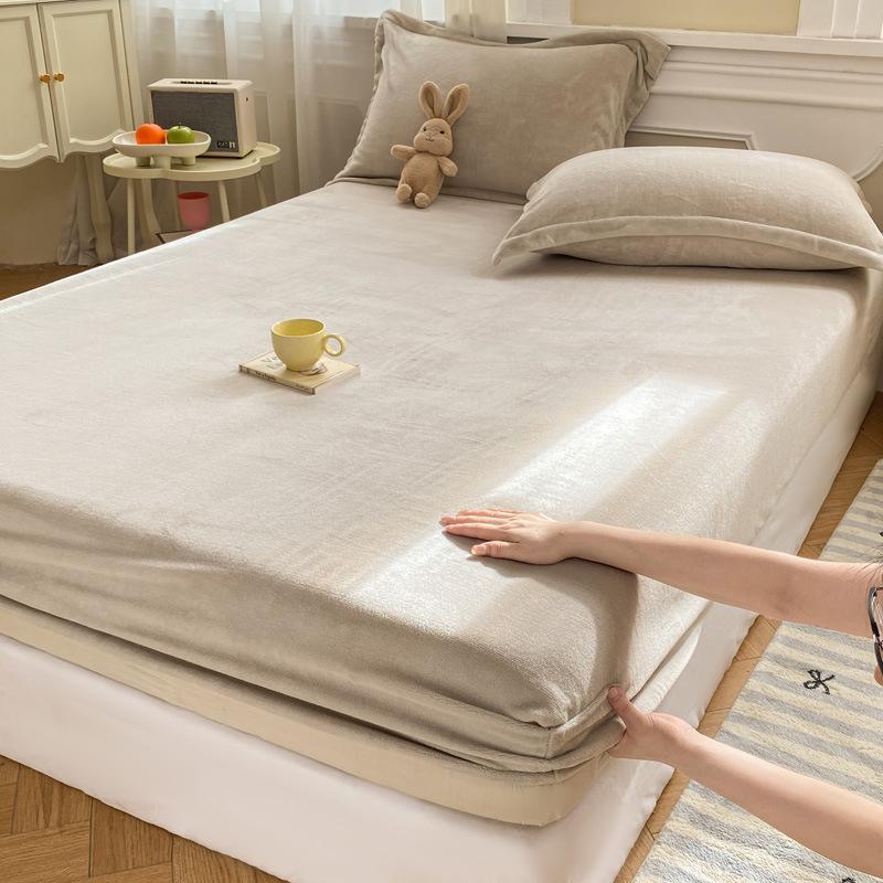 1 шт. Уютная простыня на резинке, наматрасник, мягкая, теплая и дышащая, несколько цветов, зеленый, фиолетовый, серый, плотно прилегает, для всех сезонов, идеально подходит для спален