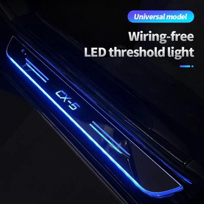Акриловая USB-подсветка с движущимися светодиодами, приветственная накладка на педаль, накладка на порог двери, световая дорожка для Mazda CX5 CX-5, Автоаксессуары
