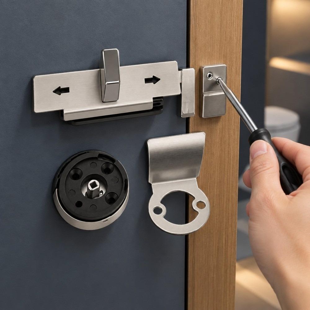 Stainless Steel Toilet Door Indicator Lock Secure Privacy Door Indicator Lock Bathroom