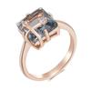 Square Gray Zircon Women Rings Golden Fashion Geometric Rings Jewelry Personality Party Accessories