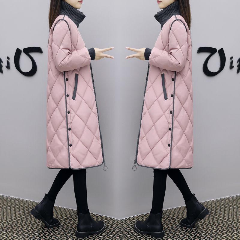 Женское зимнее длинное теплое пальто, утолщенная теплая куртка, воротник-стойка, длинная пушистая куртка, теплая зимняя куртка