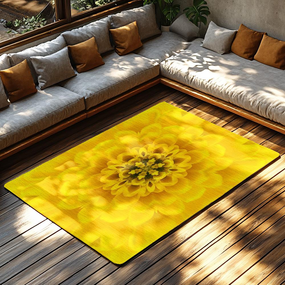 Tuniu Bright Sunflower Print Non-Slip Floor Mat Rug for Living Room Bedroom Kitchen Decorative Mat