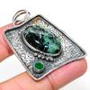 Рубиновый цосит, изумруд(Смоделированный) Кулон ручной работы 2,05" p0I60