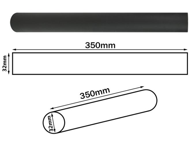 Siphon Pipe 32 Mm Black, Length 350 Mm