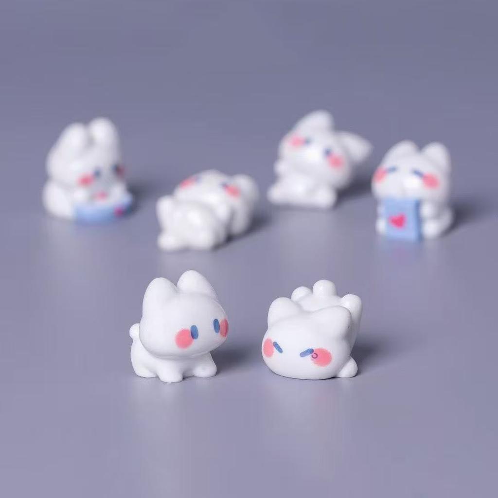 6 шт./комплект Милый Кот из Смолы DIY Брошь Заколка для Волос Украшение Ручной Работы 2-3,2 см Модель Кавайи Стаканчик для Воды Смоляные Аксессуары