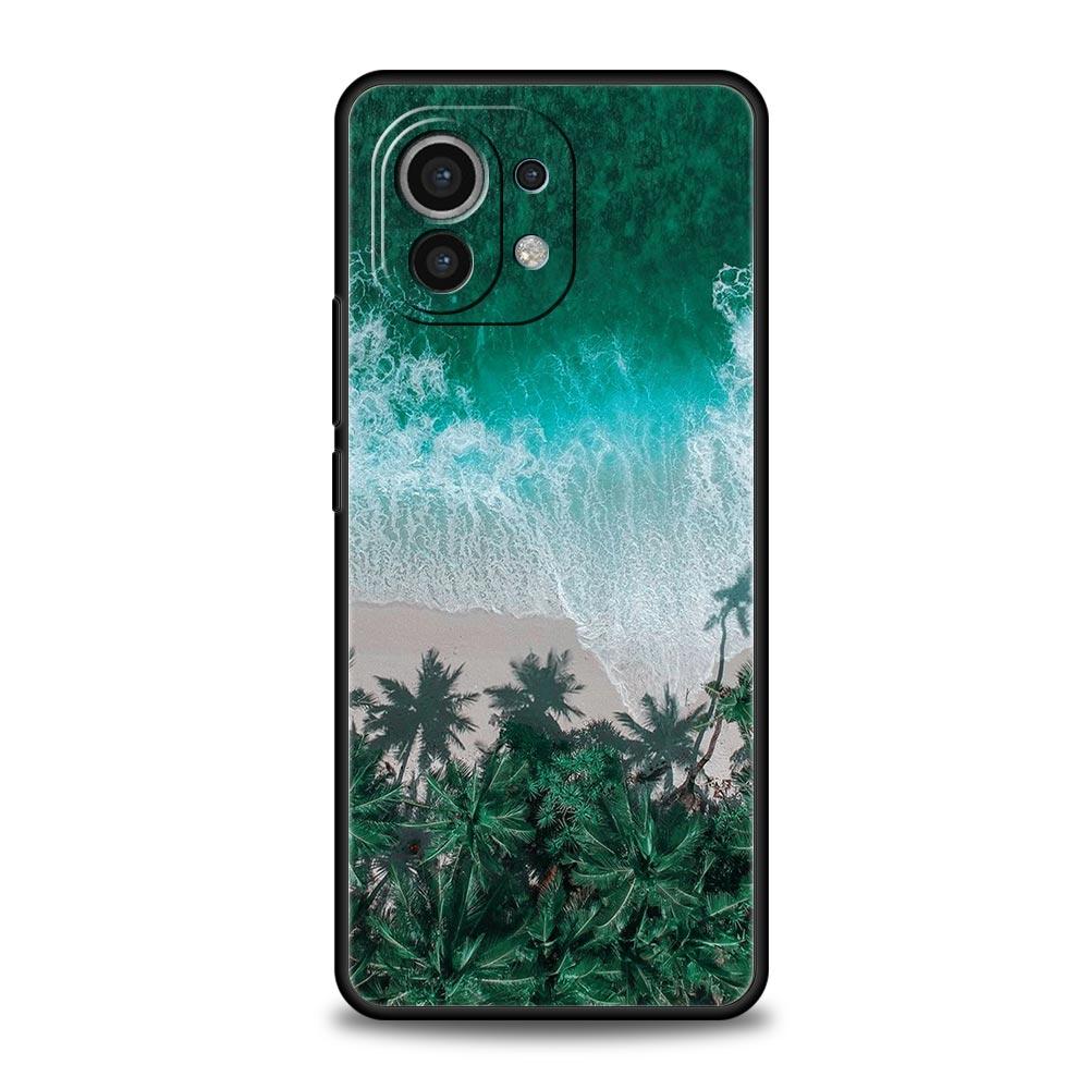 Морская синь Небо пляж Чехол для телефона Для Xiaomi 13 12 11 Lite 12T 11T 10T 9T Mi Poco X5 M4 M3 X4 X3 Pro F5 F4 F3 GT 5G Черная крышка