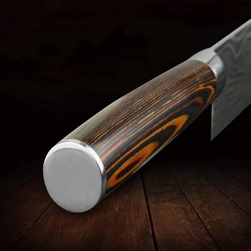 6 Pcs Damascus Laser Pattern Stainless Steel Kitchen Knife Set Kitchen Stuff Chopping Knife Fruit Cutter