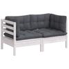 Vidaxl 2-Osobowa Sofa Ogrodowa Z Antracytowymi Poduszkami, Sosnowa