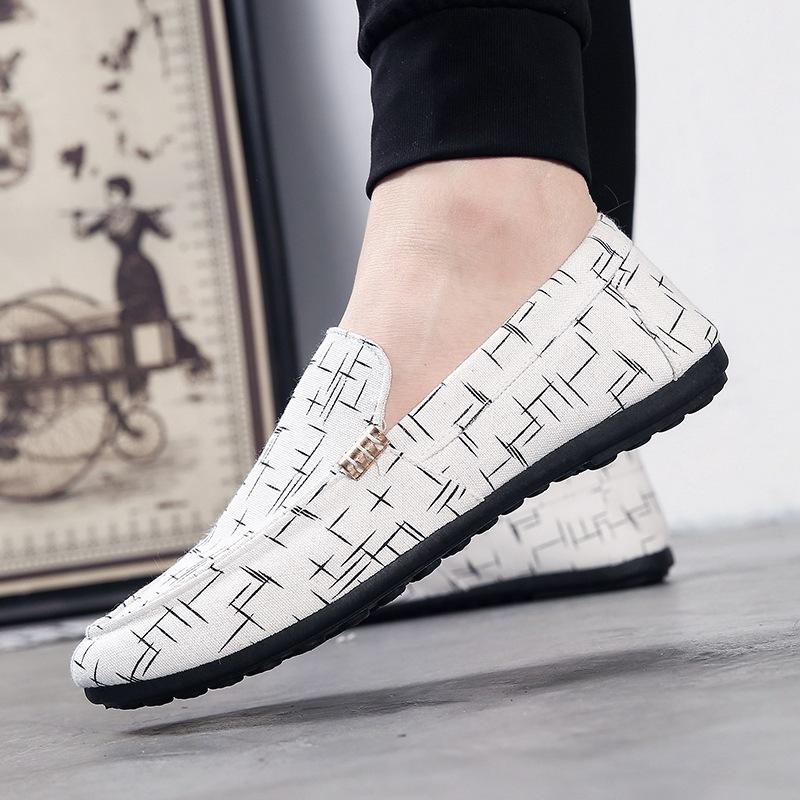 Модные мужские лоферы Весна Лето Мужская обувь для ходьбы Повседневная Легкая парусиновая Молодежная обувь Мужская Дышащая Модная Плоская Обувь-лодочки Слипоны