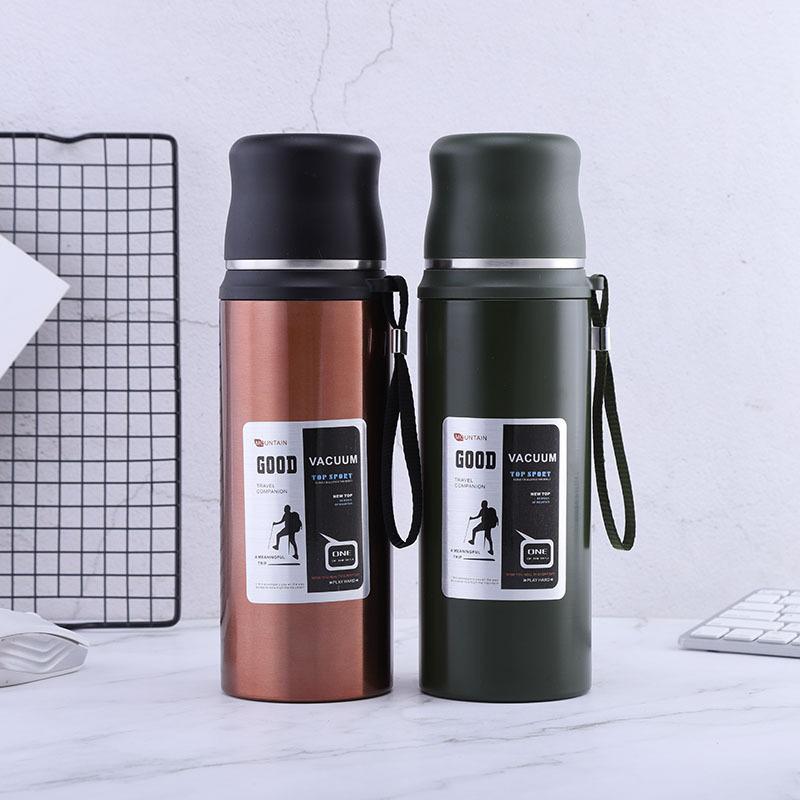 Термобутылка из нержавеющей стали 304 большой вместимости с откидной крышкой – Портативный подарок для активного отдыха