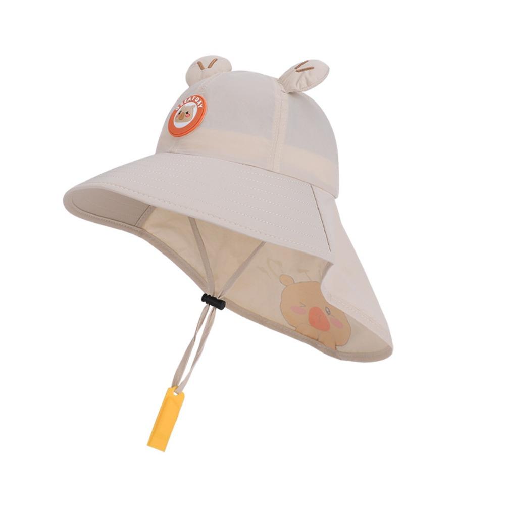 Whistle~ Big Brim Children's Sun Hat Extended Shawl Foldable Children Beach Cap Cap UV Resistant Kids Whistle Sunscreen Hat Baby