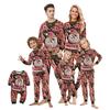 Matching Family Christmas Print Flannel Homewear Set Long-Sleeve Top And Pants