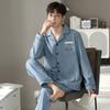Men's Spring and Autumn Cotton Two-piece Pajamas Set  Pajamas Homewear Large Size Thin Section of Autumn and Winter Leisure Homewear