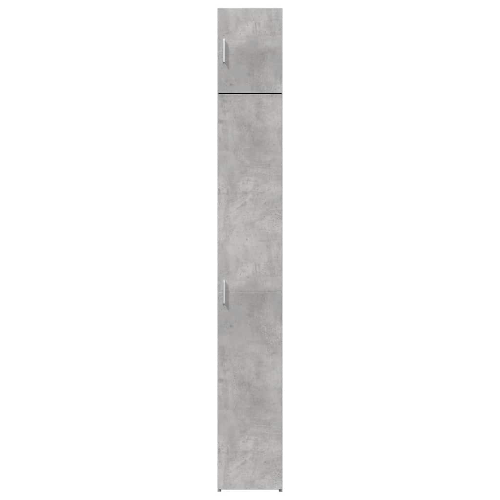 Narrow Tall Cabinet Concrete Grey 30 x 42.5 x 225 cm Particleboard