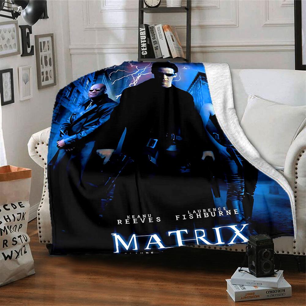 1pc Matrix Keanu Reeves Flannel Blanket Soft Warm Throw for Home, Office, Travel, All-Season Cozy Bedding GiftL1194