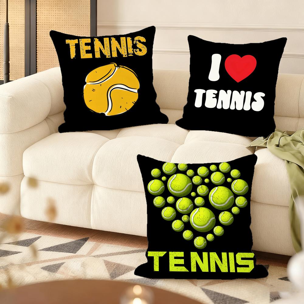 Tennis Cushion Cover Natural Linen Organic Fabric DoubleSided Printing Couch Pillow Covers Home Decor