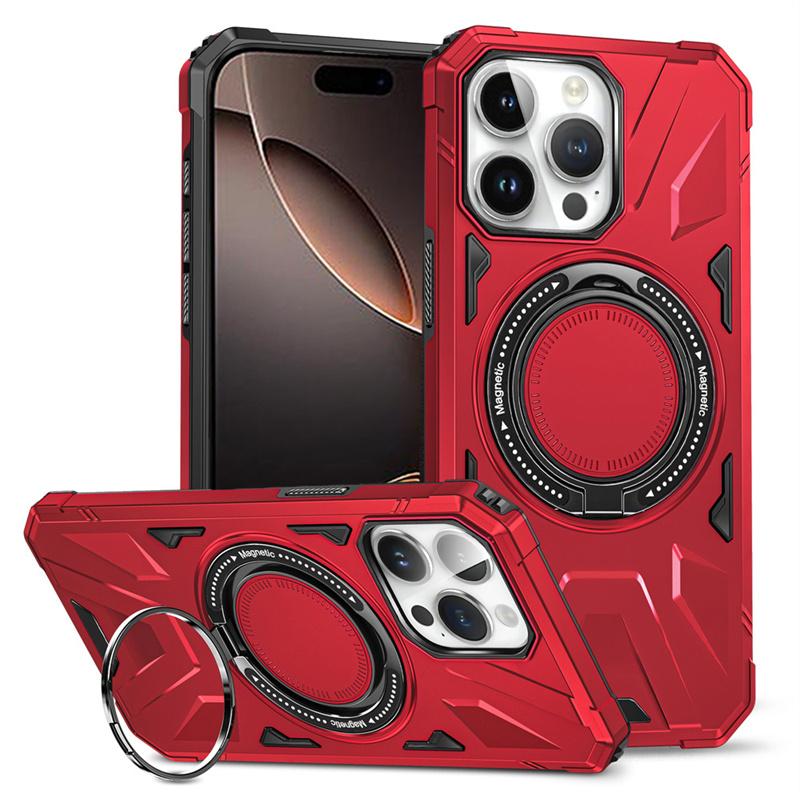 Противоударный чехол-броня с кольцом-держателем для телефона Magsafe для iPhone 16 15 14 13 12 11 Pro Max Plus, магнитная крышка для беспроводной зарядки