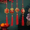 Red Lucky Hanging Lanterns Mini Chinese New Year Lantern Decoration with Tassel for Spring Festival Wedding Party Decor