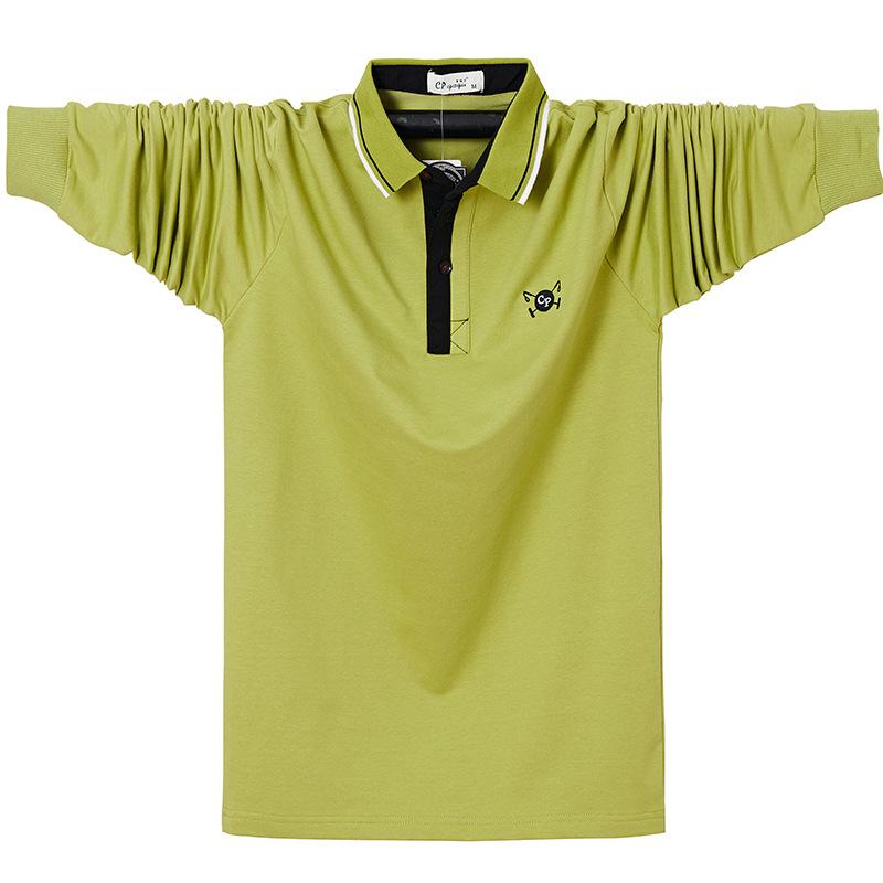 New Men's Business Moisture Wicking Casual-Long Sleeve Lapel T Shirt Lightweight Soft High Quality Fabric Anti-z Wrinkle Breathable Cotton Polo Shirt