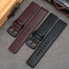 20mm 22mm Air Hole Universal Genuine Leather Watch Band Black Brown Replacement Strap for Smart Watch Citizen Eco-Drive AW0010 0015 AT9037 Series