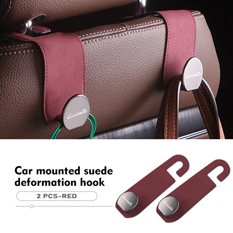 WTOM1 Car Seat Headrest Hook Wallet Storage Holder Auto Accessories For Alfa Romeo GT Stelvio F1 Brera Volante Tonale Gloria Disco