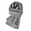 Autumn and winter new embroidered fold-ear dog solid color scarf men's and women's knitted warm and cold-proof versatile scarf