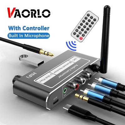 VAORLO Беспроводной приемник с антенной, коаксиальный выход, поддержка U-диска, HiFi музыка с поддержкой микрофона, контроллер KTV Bulit, адаптер Bluetooth 5.2