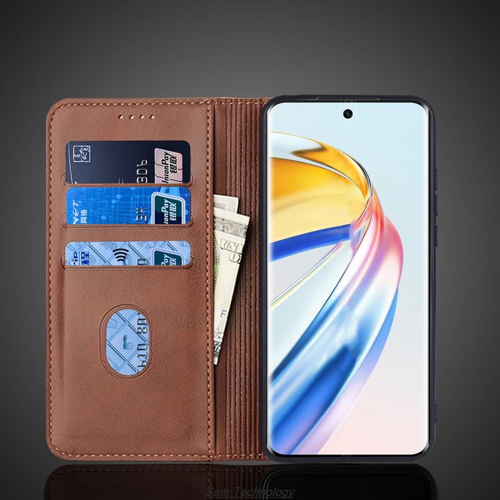 Магнитный притяжение кожаный чехол для Huawei Honor Magic 6 lite 5G / Magic6 lite 5G кобура флип чехол кошелек сумки Fundas Coque
