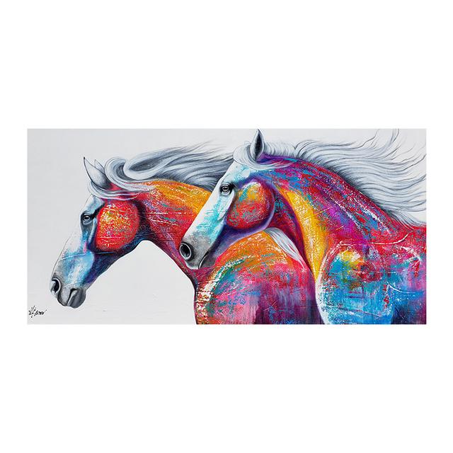 Modern Galloping Horses Landscape Canvas Painting Posters and Prints Wall Art Picture for Living Office Room Bedroom Home Decorating