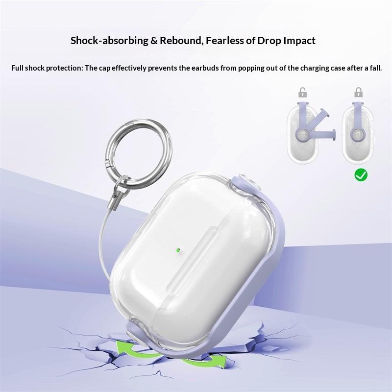 Creative Buckle Stand Case for AirPods, Anti-Loss Clip and Built-in Kickstand,  Cover for AirPods,All-in-One Design