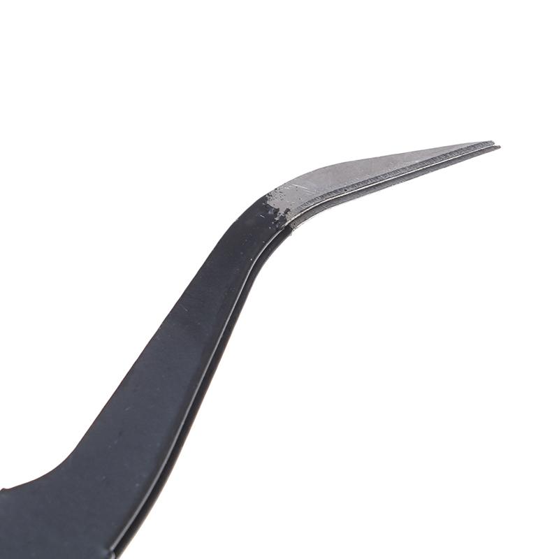 1Pc Micro Point Curved Straight Tweezers Fine Tip Stainless Steel