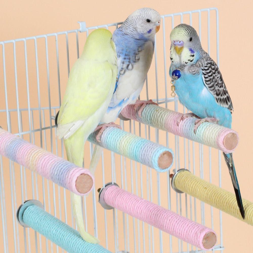 Colorful Parrot Standing Perch Comfortable Grip Bird Teeth Chew Pole Small Medium Birds