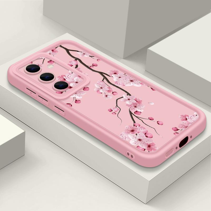 Розовый Цветок Мягкий ТПУ Чехол Для Samsung Galaxy S26 S25 S24 S23 S22 Ultra S23 S25 FE A57 A17 A56 A55 A15 A16 A36 A37 5G Задняя Крышка