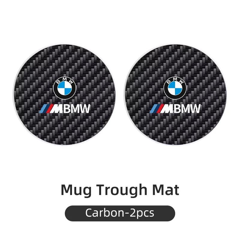 New Car Carbon Leathe Coasters Pads Centre Console Cup Non-Slip Mats For BMW PerCar Carbon Leathe Coasters Pads Centre Co