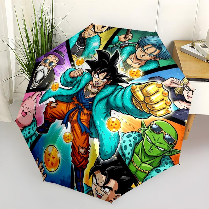 1 шт. Автоматический складной зонт - Узор Dragon Ball Heroes Портативный складной дизайн с 8 спицами Рождественские и Новогодние подарки