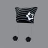 Japanese Style Cat Ear Beanie Hat Star Striped Print Knitting Hat Autumn Winter Plush Ball Pendant Warm Hat