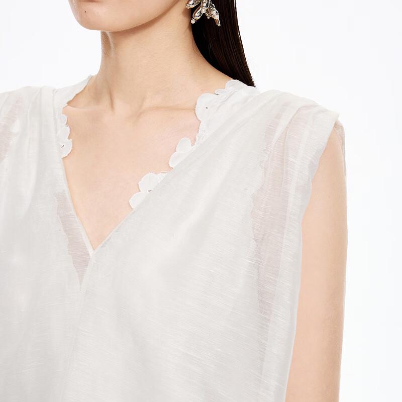 JNBY Summer Linen Blend Sleeveless V-Neck Dress