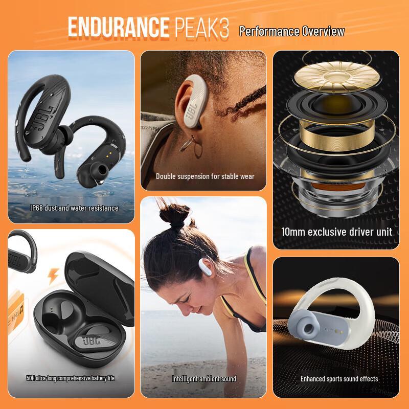 JBL Спортивные беспроводные наушники Endurance Peak 3