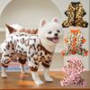 Cat Clothes Warm Leopard Print Dinosaur Four-Legged Dog Clothes Autumn Winter Velvet Clothes Bear Pet Products
